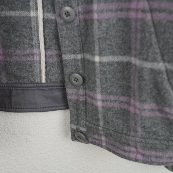 J.Crew Wool Blend Plaid Shacket Jacket Gray Purple‎ Size Small - Picture 4 of 10